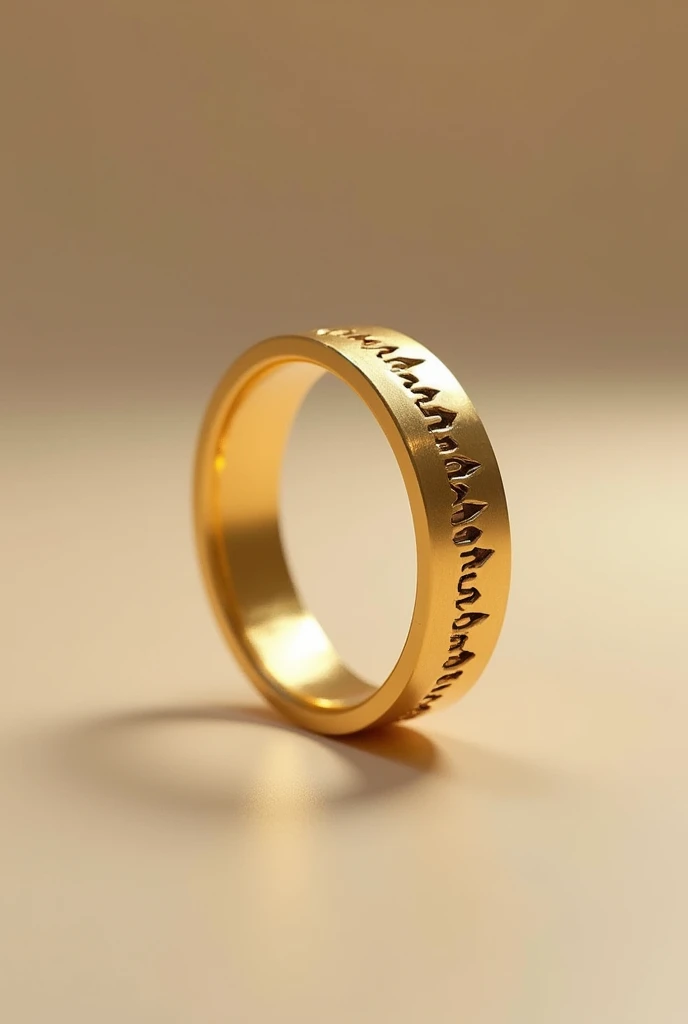 (photorealism:1.2), gold ring with sharp teeth engraving, plain, not 3D