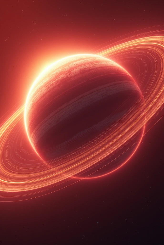 Create planet like luminara with ring and color red and white 