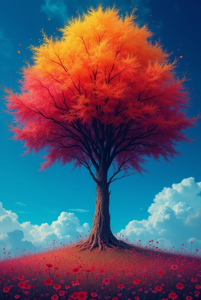 Colorful,Dream colors,Wallpapers,deep color,Towering Tree々,Rios