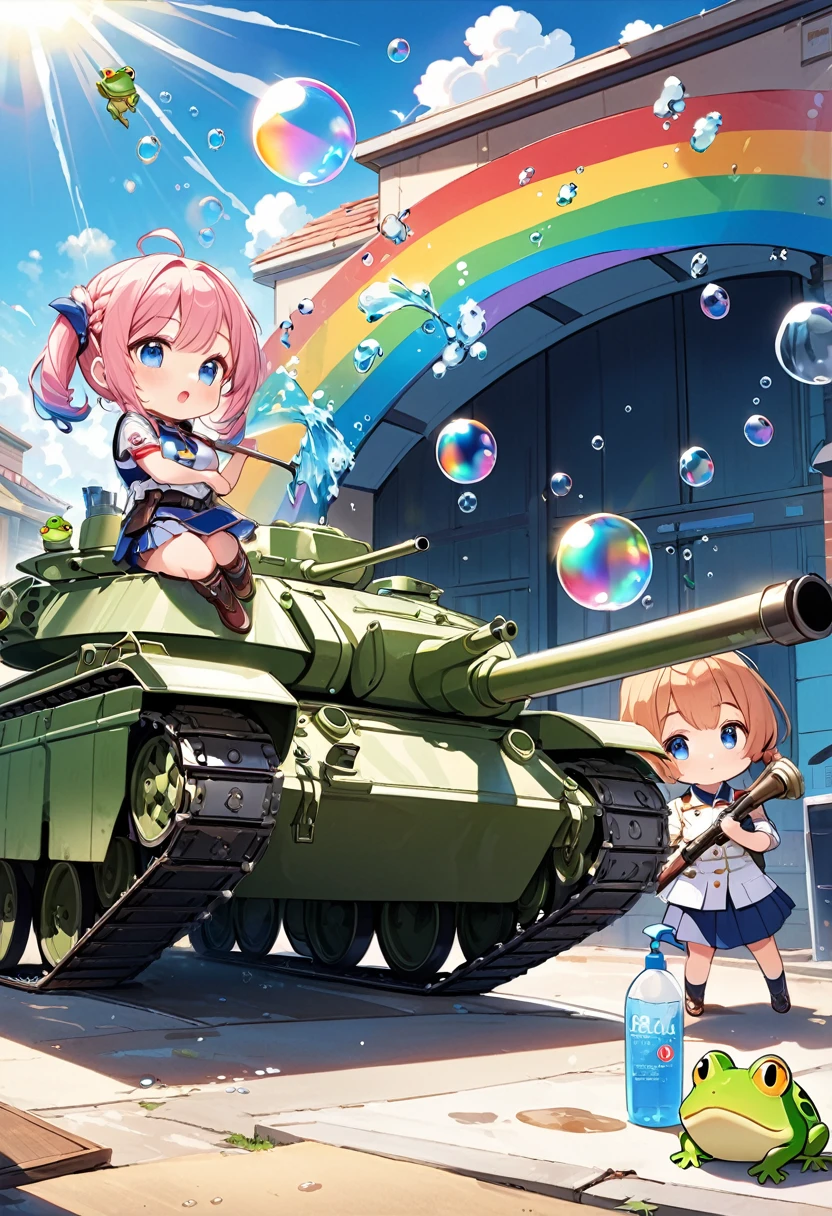 (best quality, high resolution, Watercolor Armored Tank