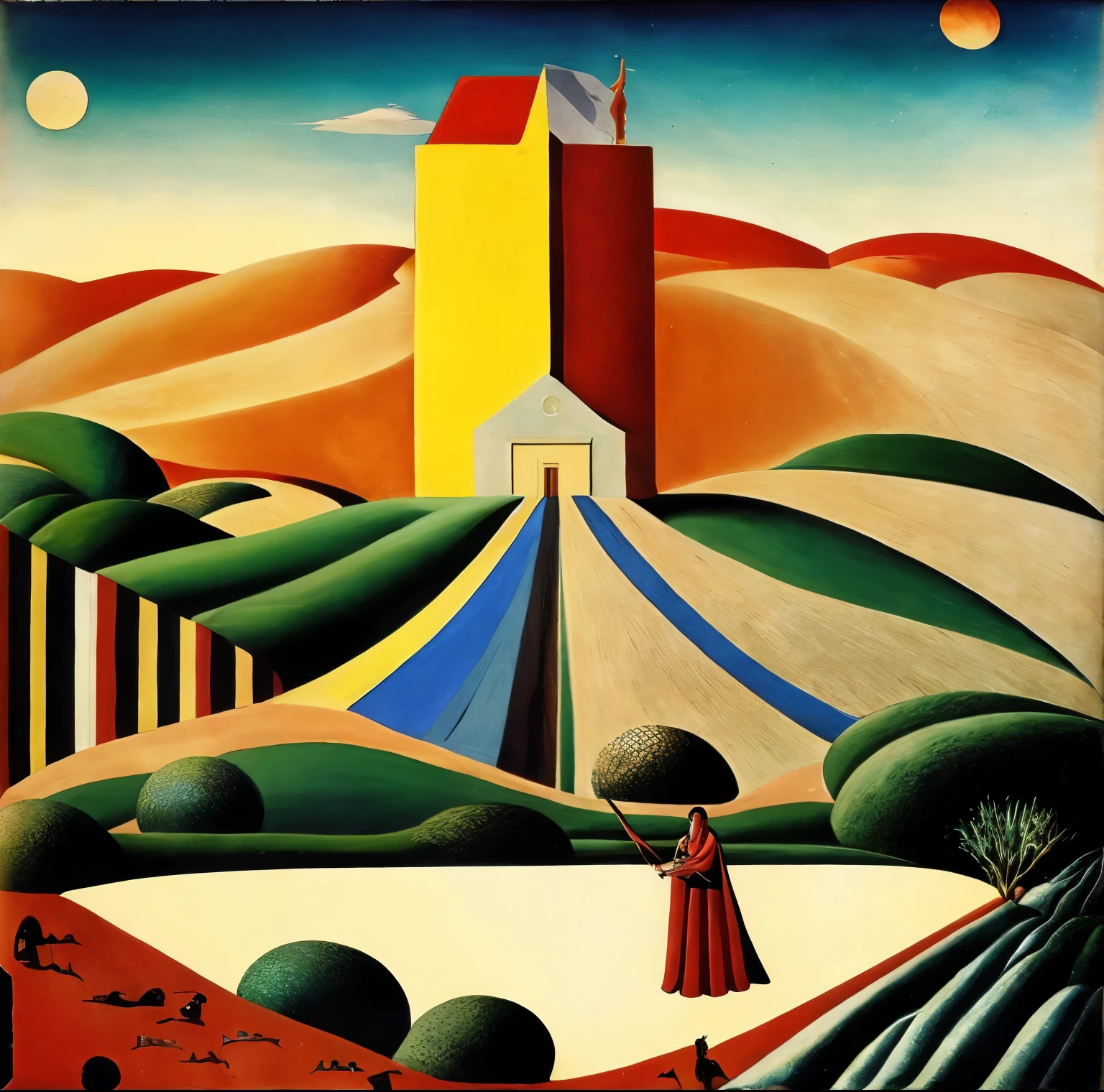 De Chirico、Landscape with Supergirl、