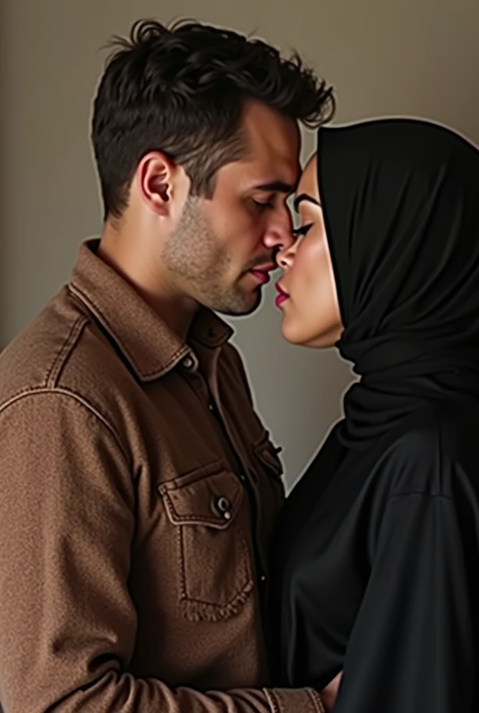 create an image of muslimah sissy wife sucking her husband's cock