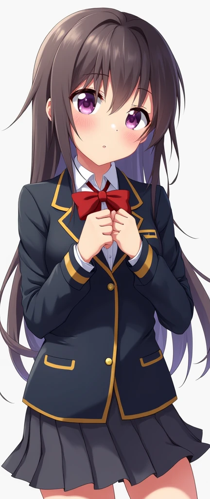 one girl, anime girl, cool, noble, school blazer, necktie