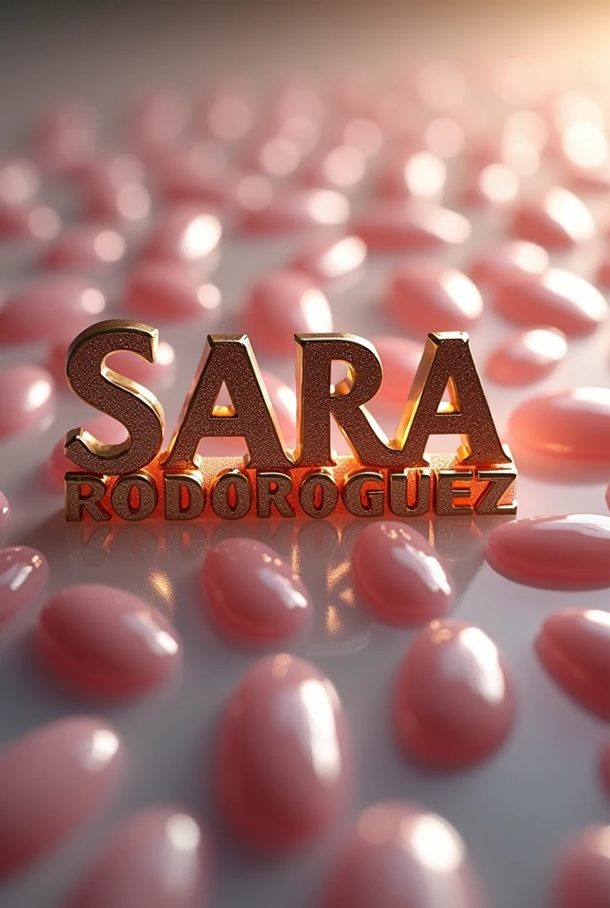 SARA RODRÍGUEZ letters close-up with nail background