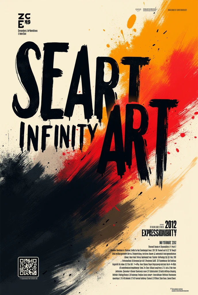 Create an expressive poster for "SeaArt Infinity" with the title at the top in a bold, dynamic font. The background should be an abstract, emotionally charged scene with strong, sweeping brushstrokes and intense colors. Below the title, include the word "Expressionism" in a font that captures the raw energy of the art movement. Use a palette of intense, contrasting colors like reds, blacks, and yellows to evoke powerful emotions and make a striking visual impact.