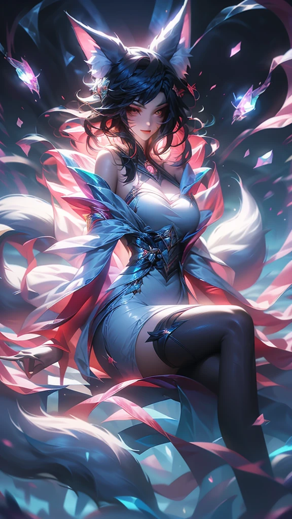 detailed textures, high quality, high resolution, high accuracy, Realism, color correction, correct lighting settings, harmonious composition. 1 girl, curvaceous, seductive girl, a tempting look, mysterious eyes, long hair, looks at the viewer, smile, bright and artistic body painting, bright colors, beautiful complex body art, Fascinating patterns and designs, amazing texture and shine,blush, фантастическая глубина cutкости, (seductive and fatal), fantasy themes, hips, soft tones, малая глубина cutкости--ar 3:4- Niji 6 , break masterpiece, high_cut, Beautiful face, Tyndall effect, photo realistic, (high detailed skin:1.2), 8 K uhd, high quality, high cutolution, 4K, 8 K, hips