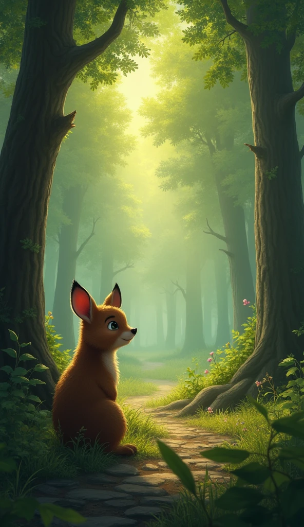 in a serious but kind tone) "My dear friends, I have called you here today because I have something important to say. This forest is our home, and together we have to keep this home safe and happy