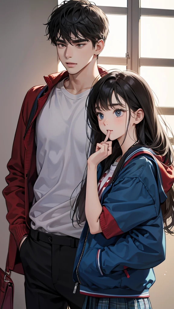 college student couple,shut your mouth, Stationary face