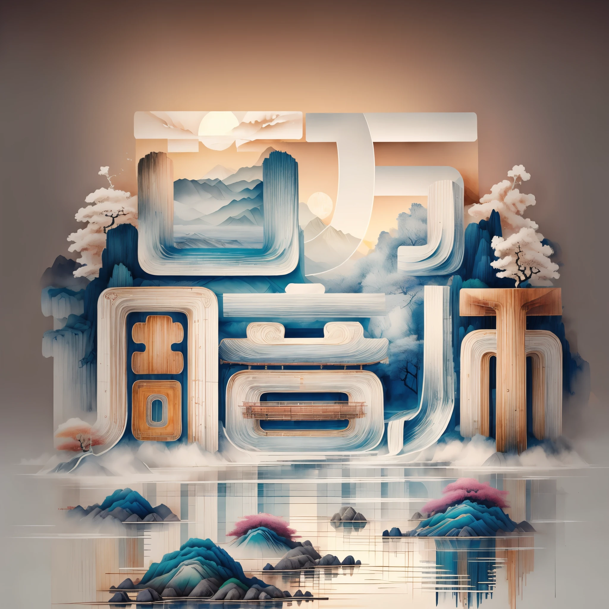 ((water墨画)),((墨water S...)),青Mountain,lake water,landscape,water,Tree,cloud,reflection,outdoor,Sky,waterfallr,English text,permanent,Mountain,fantasy,White cloud,祥cloud,松Tree_Tree,ink and watercolor painting,inverted image,White,water reflections,reflection器,wallpaper,Complex background,,Chinese style,Chinese,