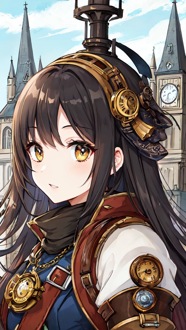 Android、Full Face、Female type、steampunk、clock tower