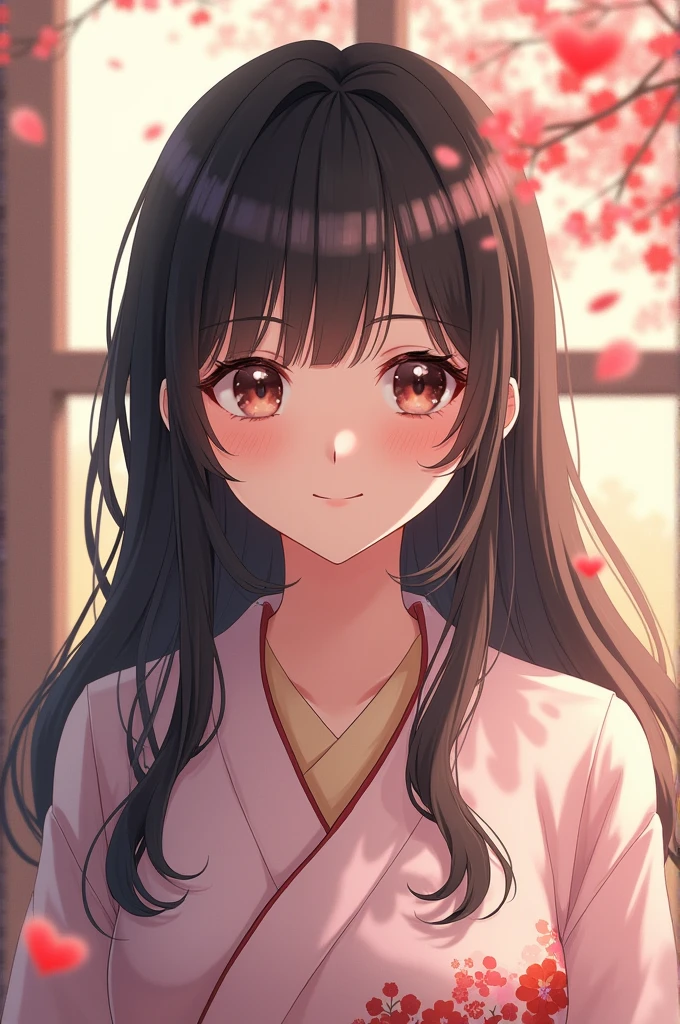 Cute Japanese woman with long hair