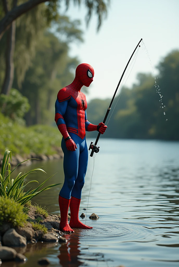 Spiderman fishing at Indian river 