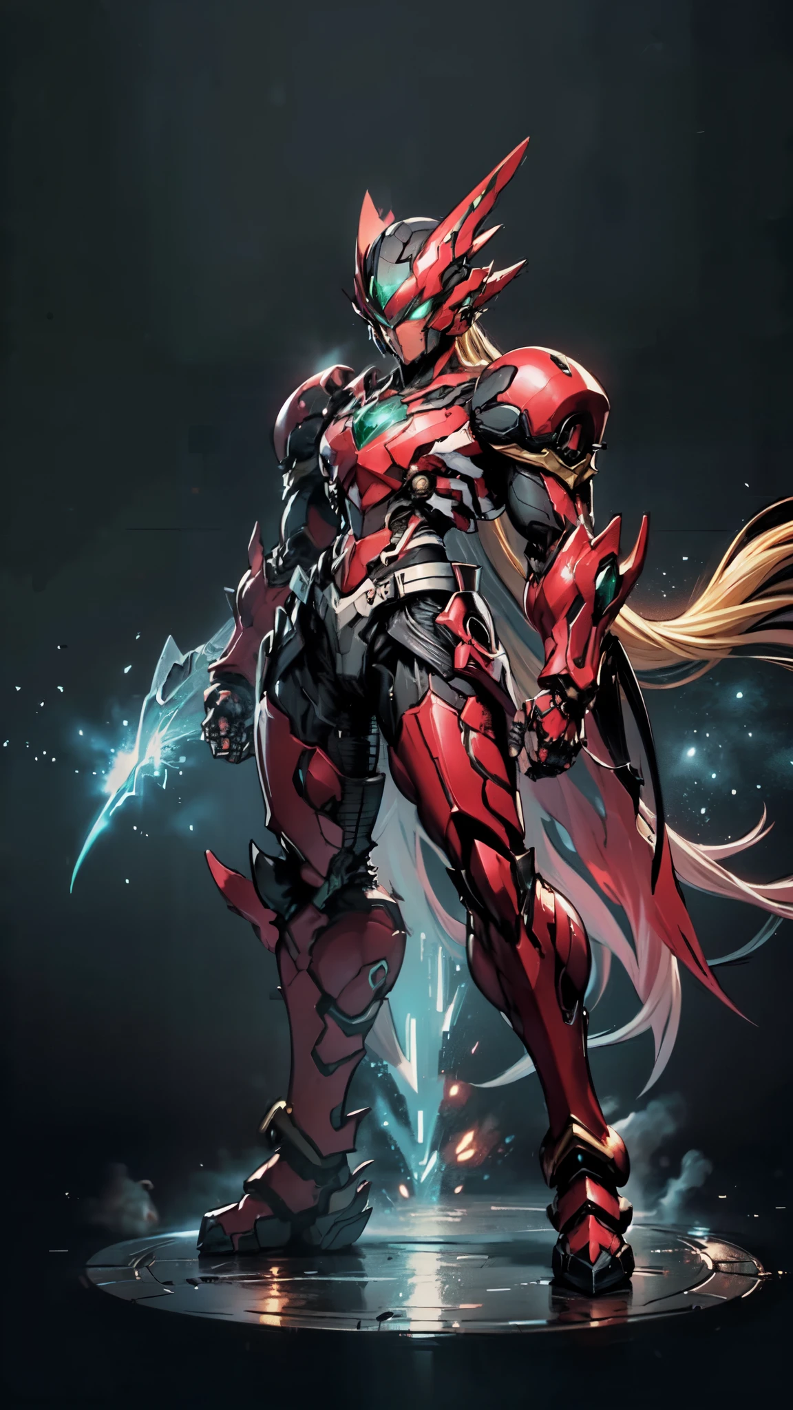 (masterpiece:1.5, best quality:1.5, extremely delicate:1.5, superhero pose:1.5), a man wearing a full-face helmet, a fantasy-style biotech armored combat suit, green eyes, (a composite layered chest armor), fully enclosed shoulder guards, matching arm and leg guards, belt of Neon circuit, (the color scheme is primarily black with green and red accents), the design balances heavy with agility, a high-tech bio-mecha armor, (Armor Concept Inspired by Samurai, stand on the top of a skyscraper in a futuristic sci-fi city), this character embodies a finely crafted fantasy-surreal style armored hero in anime style, exquisite and mature manga art style, (element, plasma, energy, the armor glows), ((male:1.5)), metallic, high definition, highres, ultra-detailed, ultra-fine painting, professional, perfect body proportions, golden ratio, anatomically correct, symmetrical face, extremely detailed eyes and face, high quality eyes, creativity, RAW photo, UHD, 32k, Natural light, cinematic lighting, masterpiece-anatomy-perfect