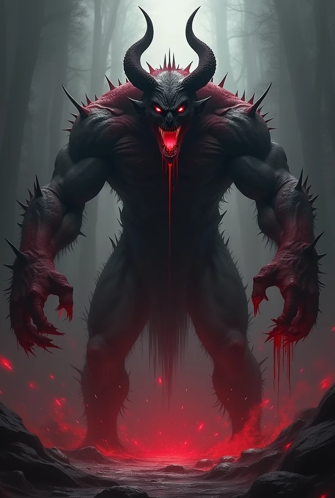 Un demon terrifiant, grand de taille avide de sang