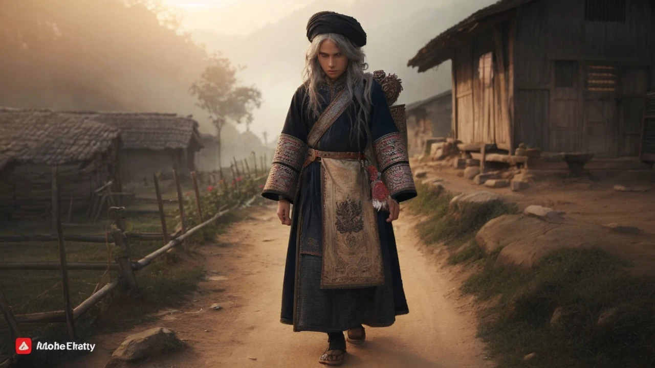Middle Ages youth man, light gray eyes, white hair,short hair, white skin, detailed facial features, rich clothing, ornate sword, incredible detail, volumetric lighting, dramatic composition, cinematic lighting, rich colors