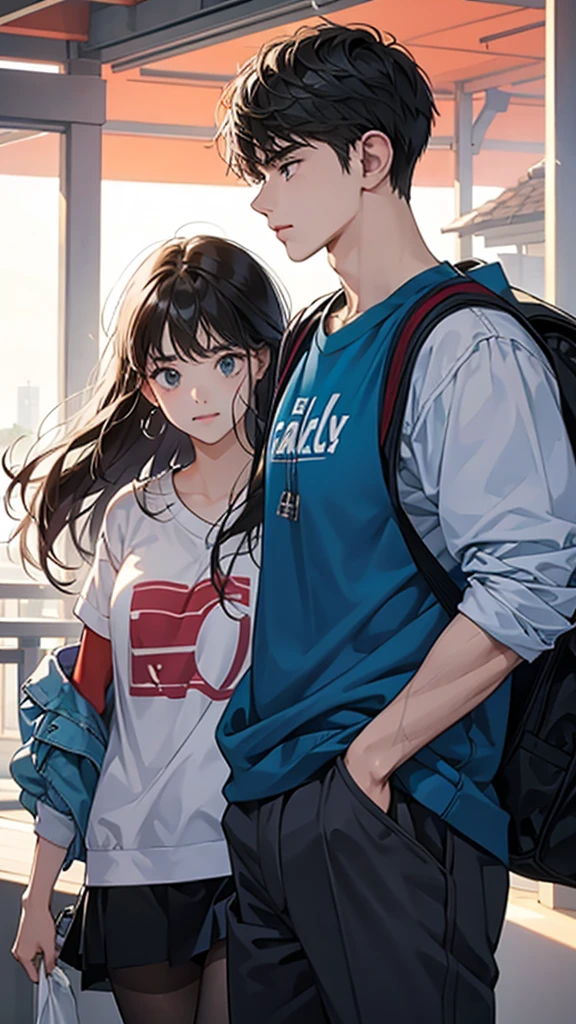 college student couple,shut your mouth, Stationary face