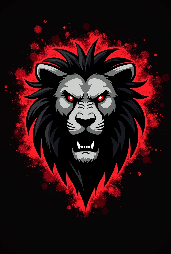 FURIOSAS team logo, with a lion's head in the center, black and red and rays on the side