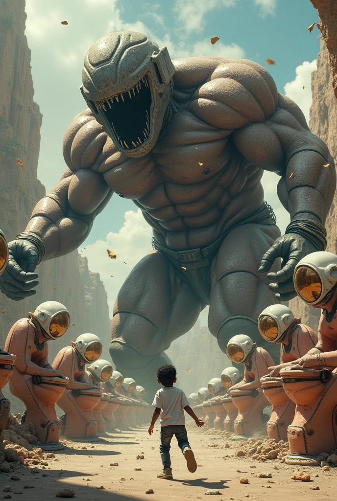 Titan Piano Man is Destroying Astro Duchess Toilet and There is a black kid screaming for help and also some astro toilets helping Astro Duchess Toilet in Skibidi Toilet
