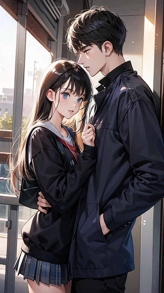 college student couple,shut your mouth, Stationary face