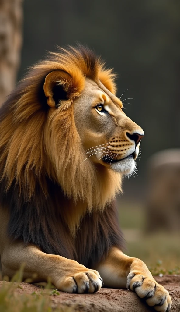 Lion Listening carefully) "I know, hunters are a threat to us. But we don't need to be afraid. We have to stand united and face them. We are all together, so no one can harm us."