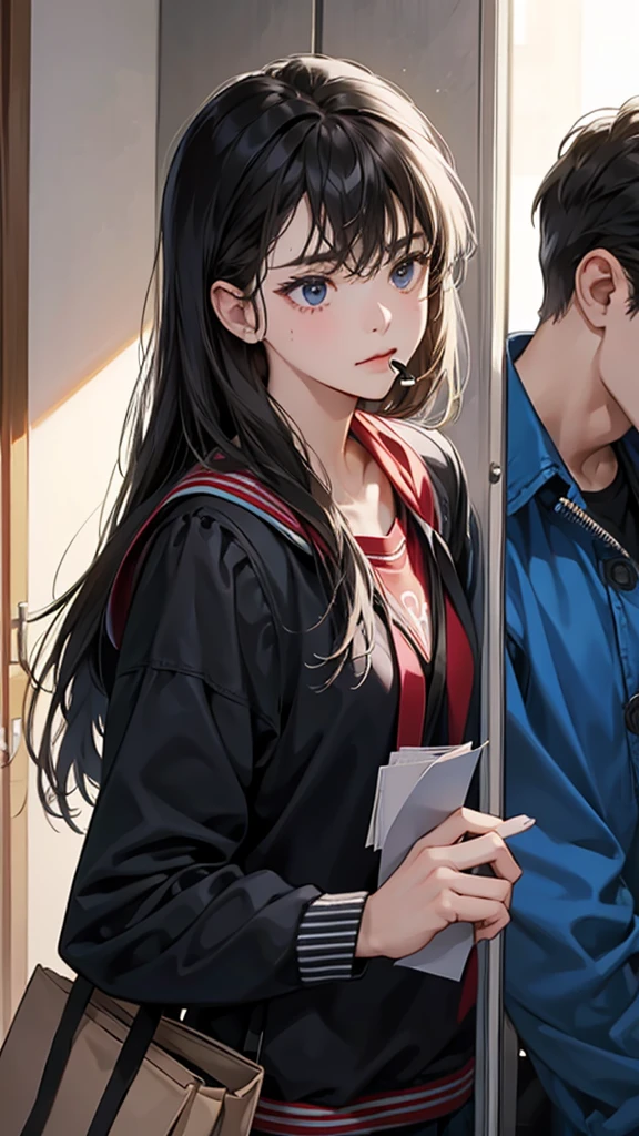 college student couple,shut your mouth, Stationary face