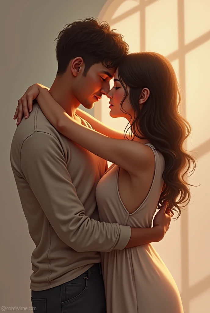 Men and Women are huging each other very deeply.