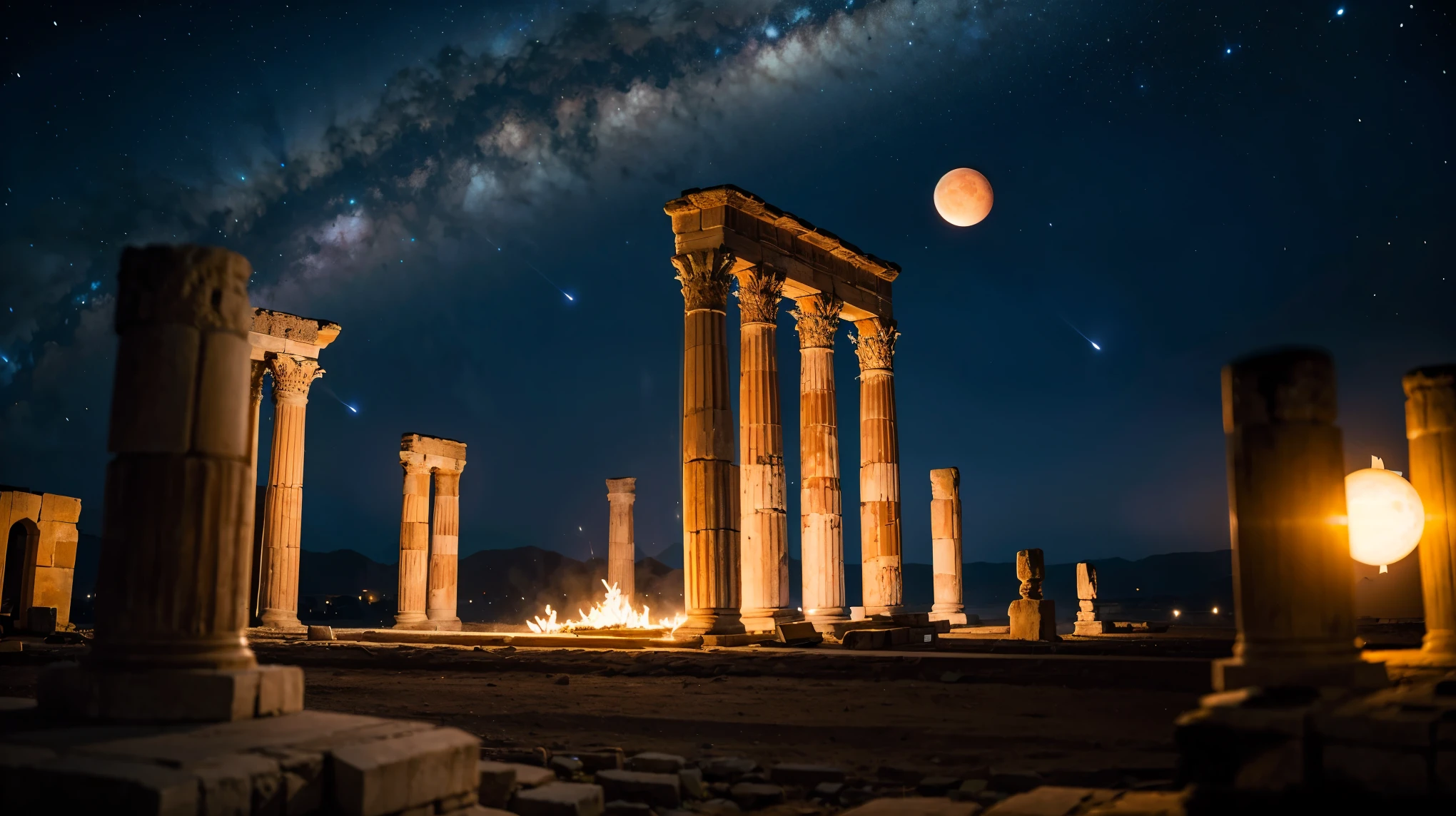 A highly advanced civilization built Baalbek, Extraterrestrial giants performing a ritual, Singularity of celestial bodies, Energy Field