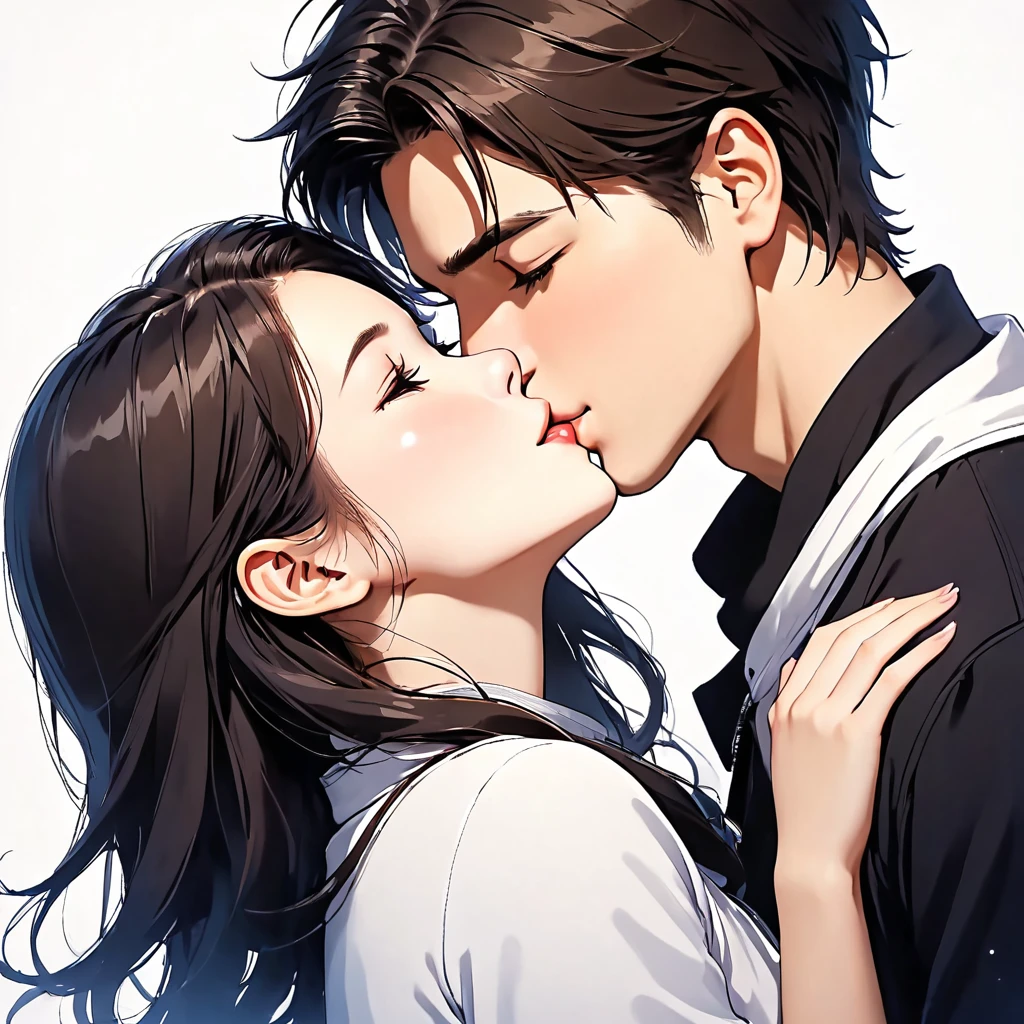 1boy, 1girl, imminent kiss,