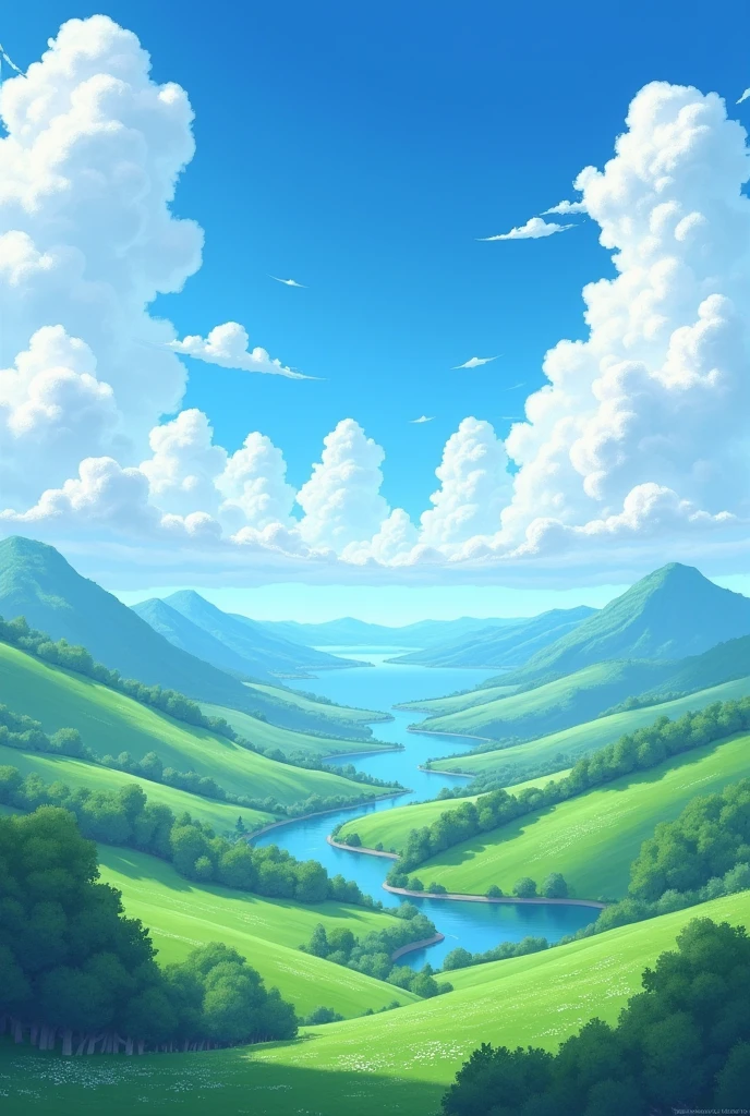 A beautiful landscape sky in anime style