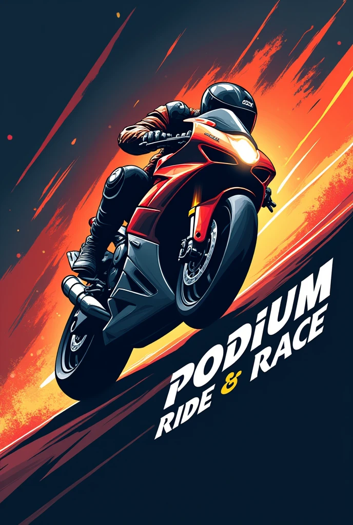 logo using 3 word RIDE, RACE and PODIUM.