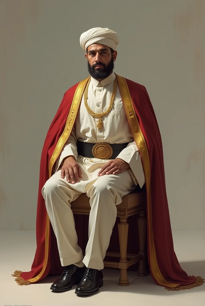 Mohammed VI sitting on a stool