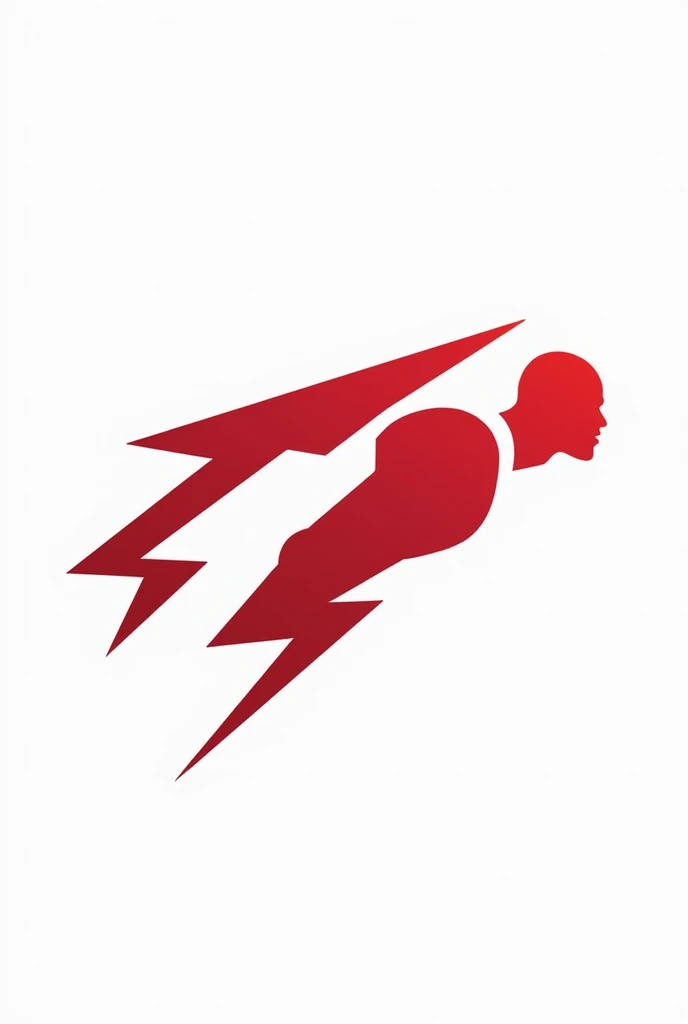 Create an iconic logo for the 'Thunder' swimming club. The design should be modern and dynamic, featuring a striking lightning bolt and a swimmer, both in red and white. The word 'Thunder' should be integrated into the logo, emphasizing the power and speed of the club