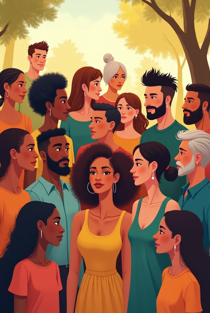 1. Diverse Community Members: Illustrate people of different ages, genders, and ethnicities to represent the diversity within the community. This can showcase inclusivity and unity.