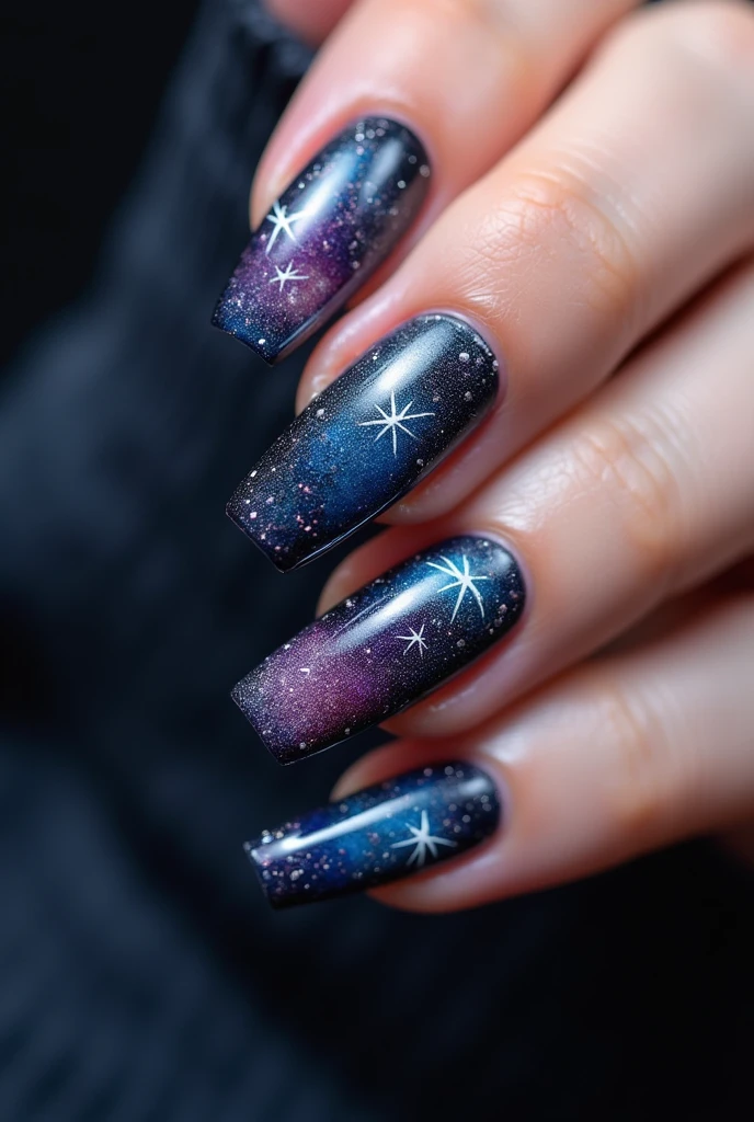 I want to create nails that are inspired by shooting stars