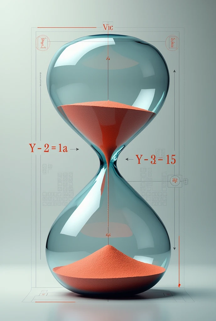 make a hour glass poster that's use with conic section having the formula with it
