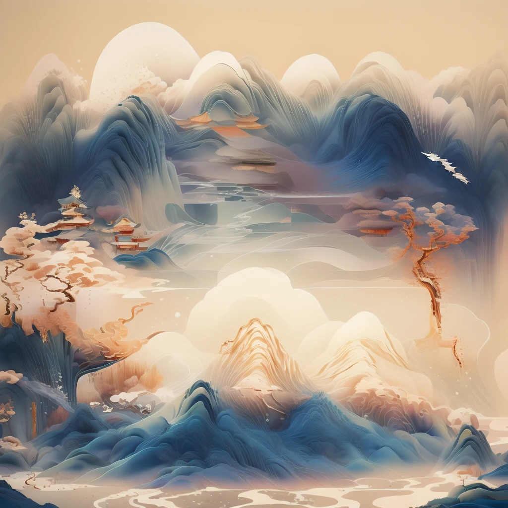 ((water墨画)),((墨water S...)),青Mountain,lake water,landscape,water,Tree,cloud,reflection,outdoor,Sky,waterfallr,English text,permanent,Mountain,fantasy,White cloud,祥cloud,松Tree_Tree,ink and watercolor painting,inverted image,White,water reflections,reflection器,wallpaper,Complex background,,Chinese style,Chinese,