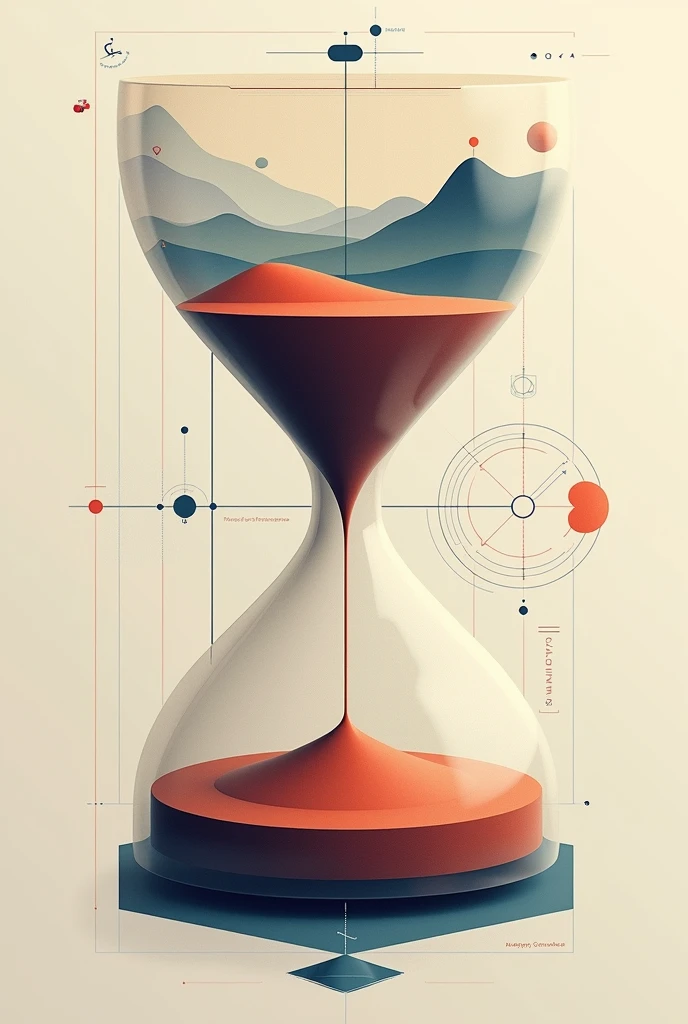 make a 2D hour glass poster that's use with conic section having the formula with it