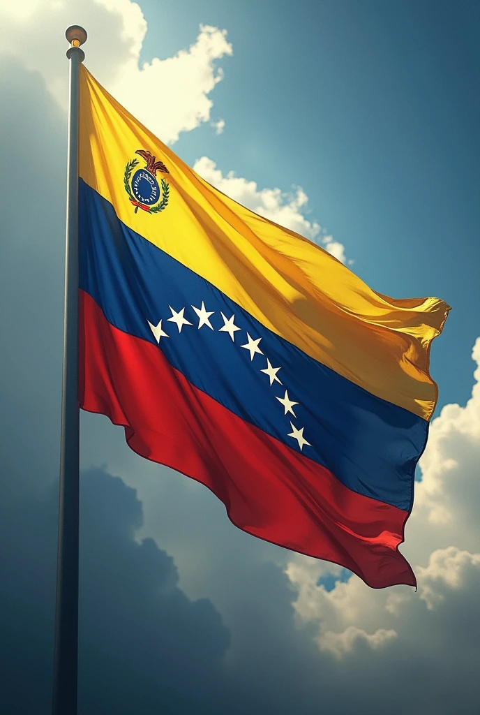 Venezuelan flag that says Venezuela is NOT in the hands of sorcerers IT IS IN THE HANDS OF GOD