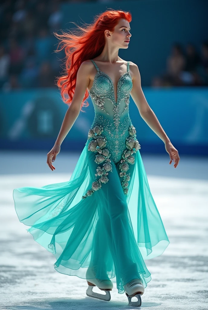 Cute Ariel figure skating costume