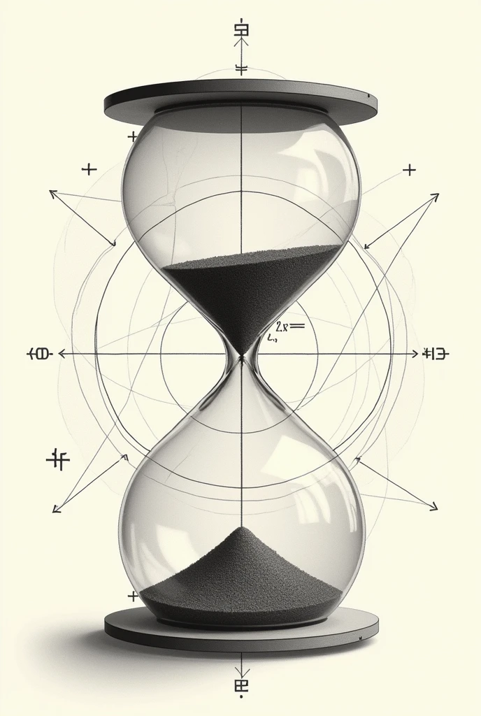 make a poster about an hour glass that's use with conic section having the formula with it. It must be a drawing not an 3D or 4D image
