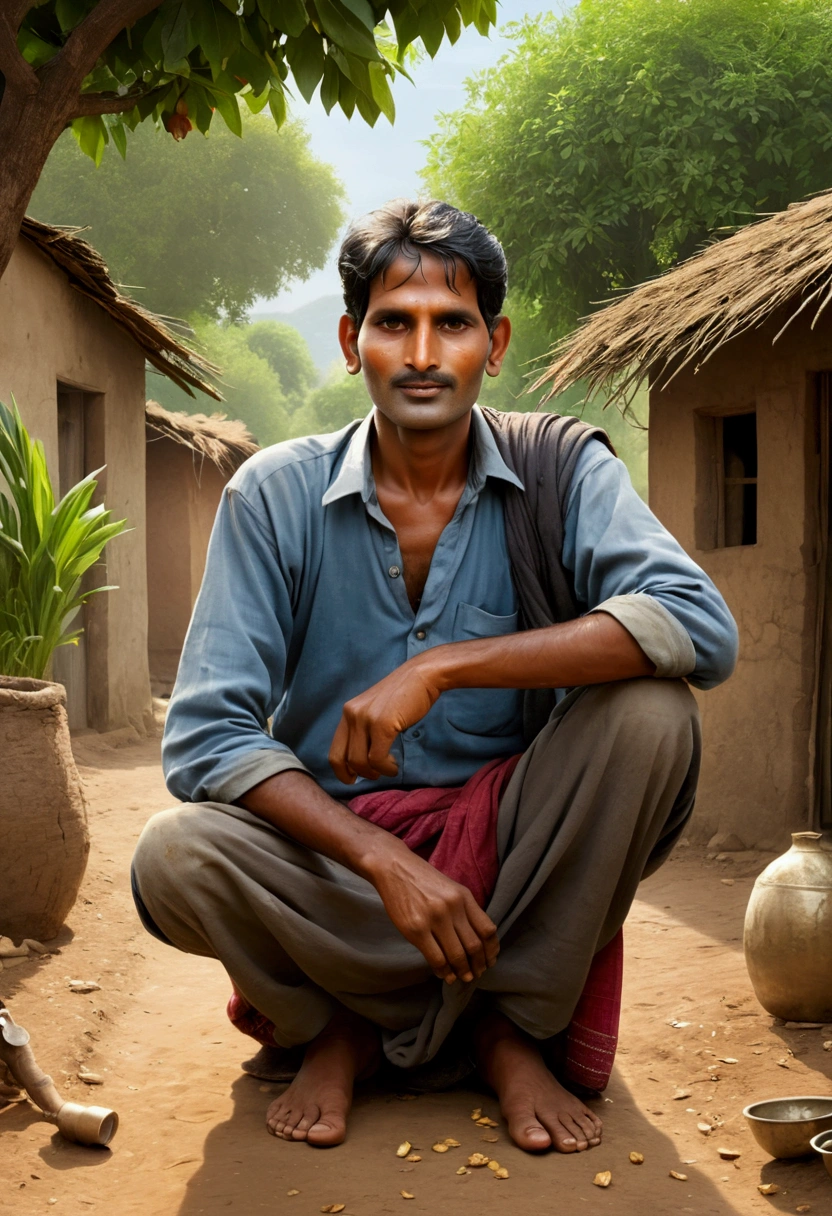Once upon a time in a small village, there lived a poor man named Ravi. Ravi worked hard every day, doing odd jobs to make ends meet