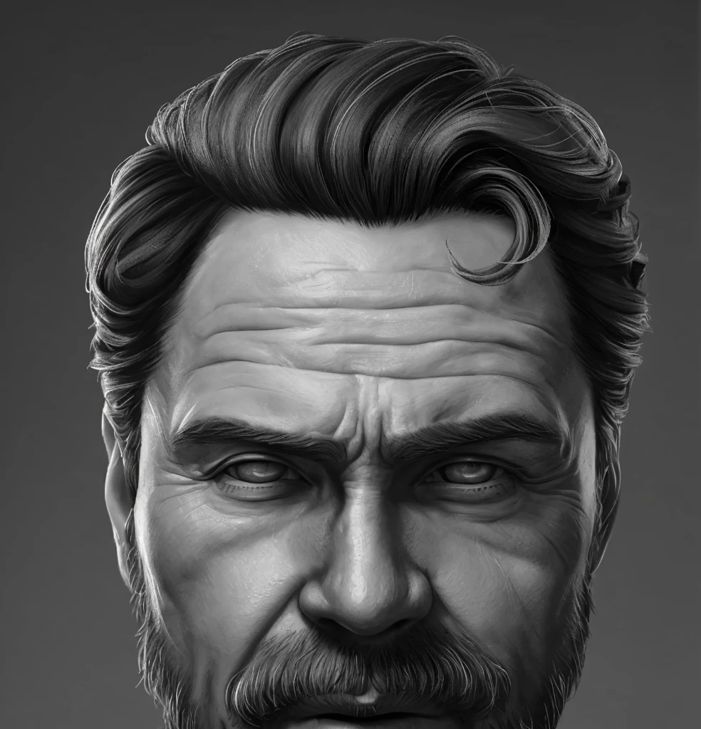 man, hair, detailing, wrinkles 