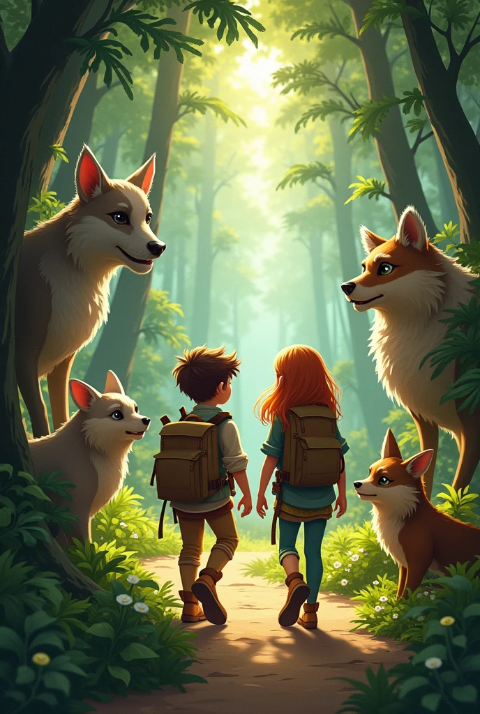 As they advanced through the forest, Peter and Laura, they encountered talking and enchanting animals.