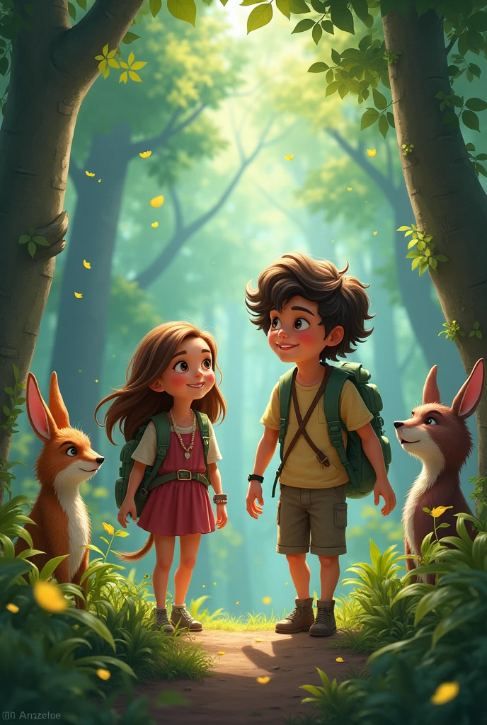 As they advanced through the forest, Peter and Laura, they encountered talking and enchanting animals. 