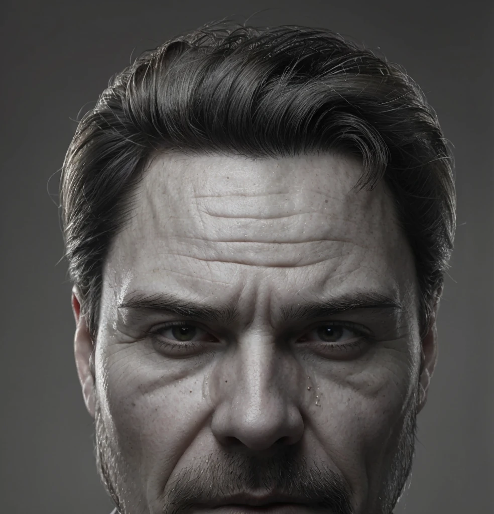 man, hair, detailing, wrinkles