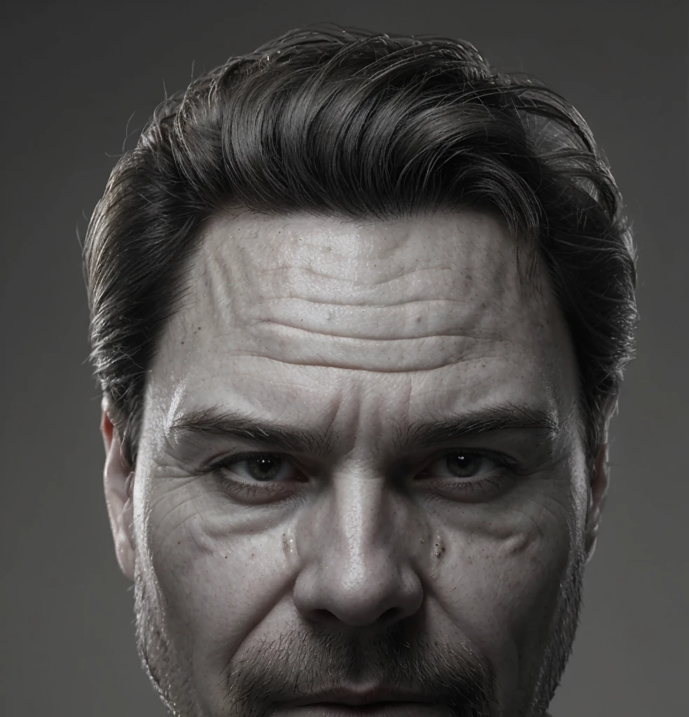 man, hair, detailing, wrinkles