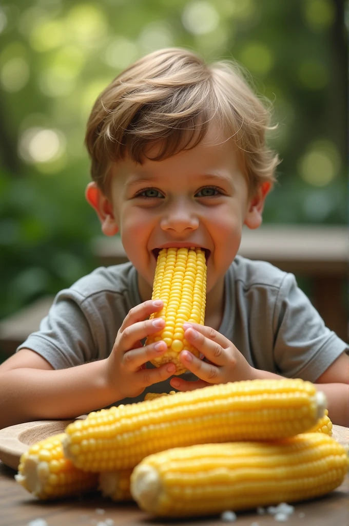 Child eating corn on the cob