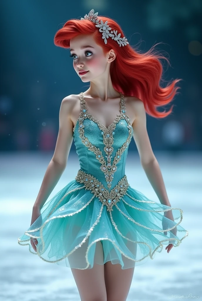 Figure Skating Costumes　Ariel&#39;s song with a short skirt


