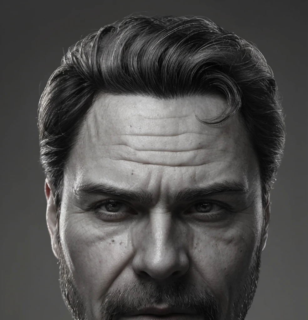 man, hair, detailing, wrinkles