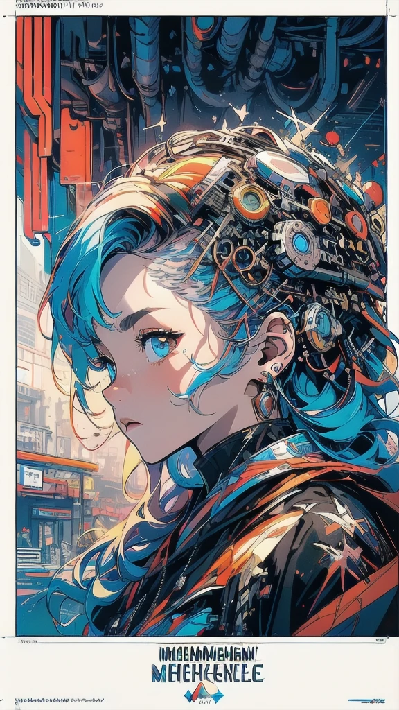 (((masterpiece, highest quality))),(((solo:1.2))),(((1girl:1.2))),32k wallpaper, very detailed, poster, vintage science fiction,(((((geometric cinematic movie poster))))), (bauhaus), shape,(((abstract))),(mid century modern),movie poster,(((((portfolio))))),(((((Close-up))))),(((((bust up))))),((((more various angle)))),(((highlight))),((((heterochromia)))),(((complete. detailed face))),(((Extremely talented))),(((((most complecated machine))))),(((((unlimited mechanic Workaholic))))),(((Absolutely detailed Mighty machines background))),(((transceiver))),(((Beautiful vibrant color scheme)))